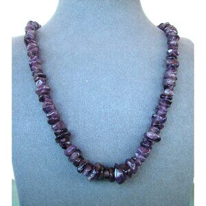 Amethyst Nugget Bead Necklace 20 Inches